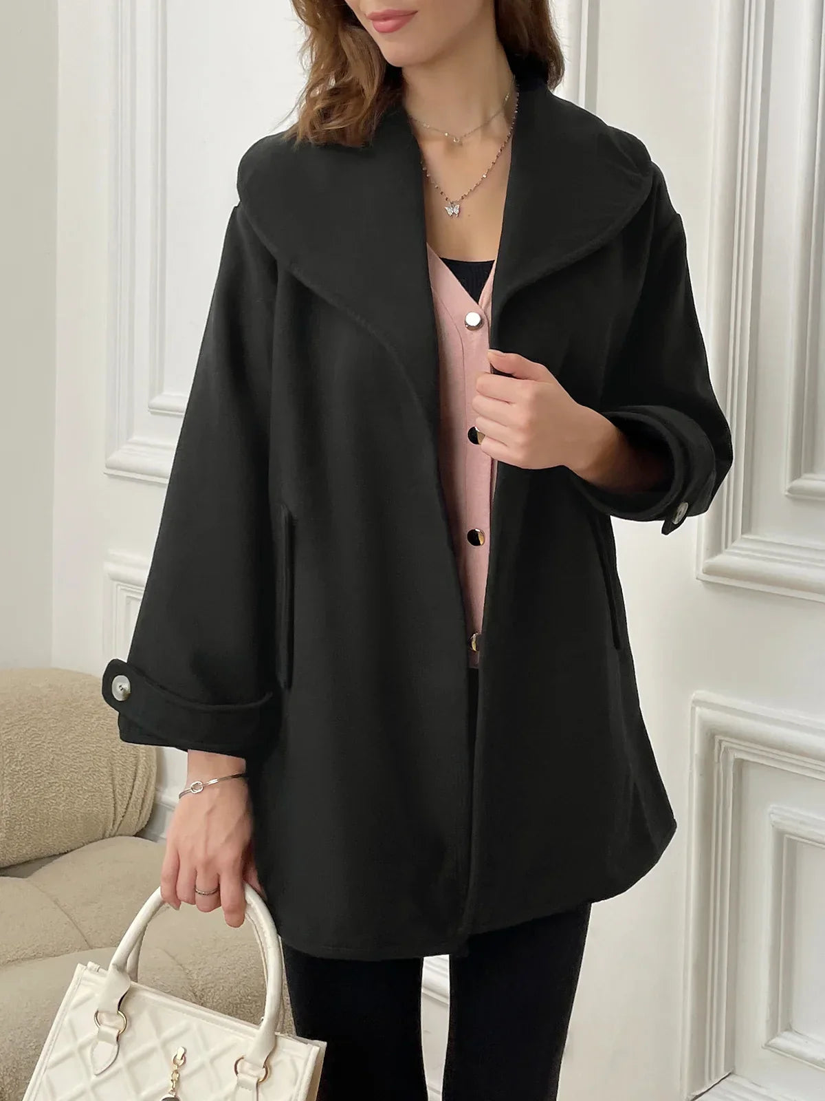 Synthia™ | Manteau Long à Col Châle